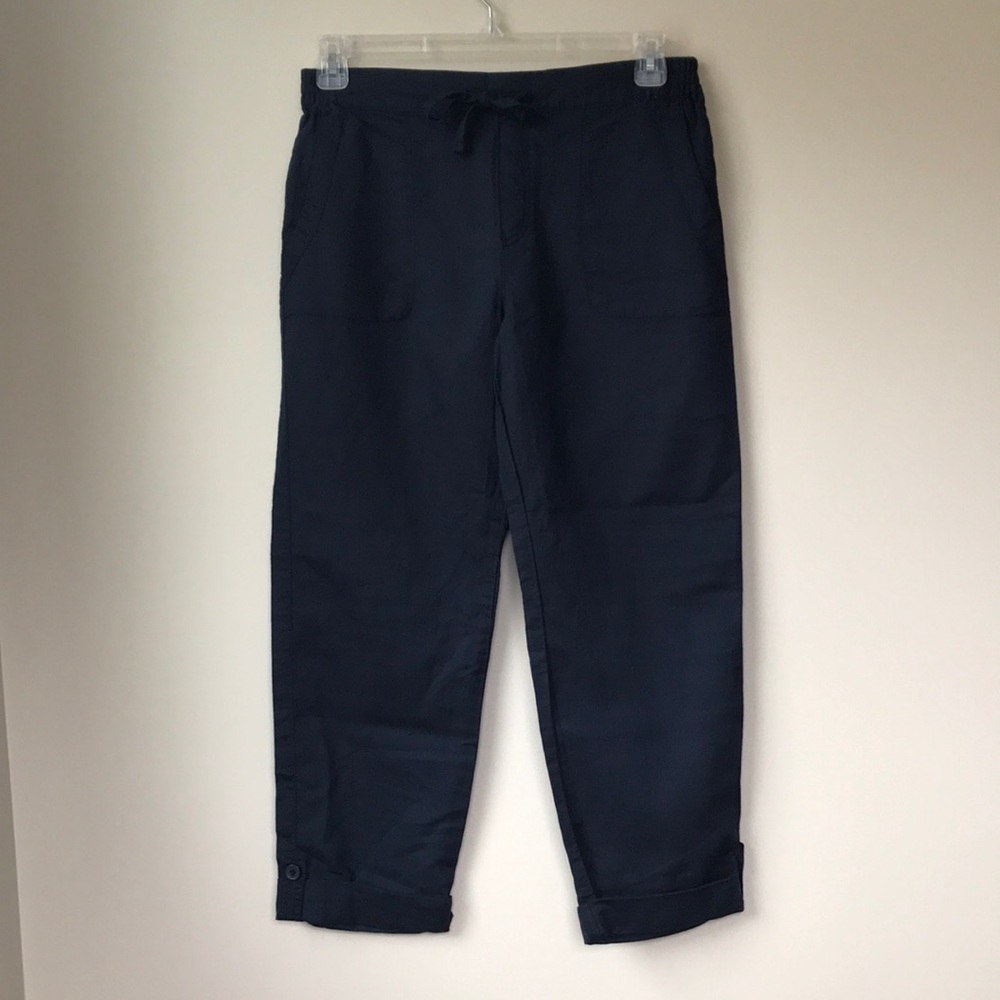 Linen blend crop pants